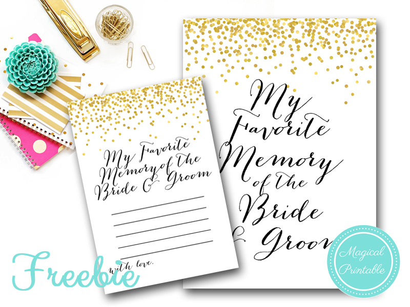 Free Favorite Memory of the Bride and Groom Bridal Shower Ideas Themes
