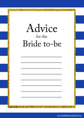 FREE Printable Advice for the Bride To Be Cards