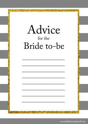 Free Printable Advice For The Bride To Be Cards