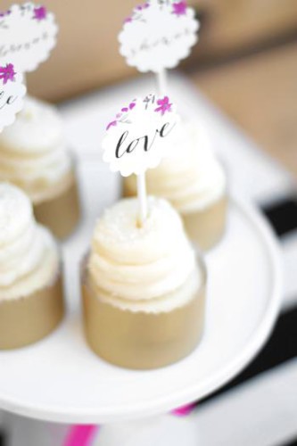 Floral Garden Bridal Shower matching cupcake toppers
