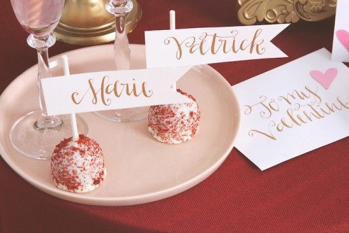 Pink and Red Love Bridal Shower cakepops with the couples names