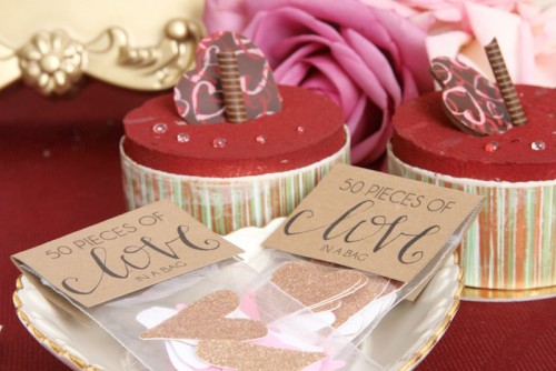 Pink and Red Love Bridal Shower favors