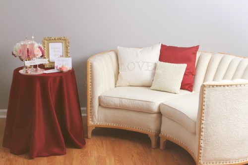 Pink and Red Love Bridal Shower romantic seating area