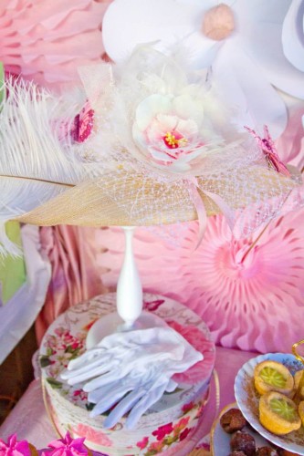 Pink and White High Tea Bridal Shower ideas decorations
