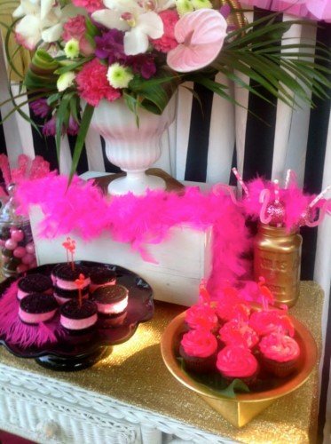 Chic Flamingo bridal shower food and treats