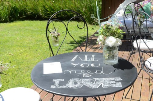 Rustic & Chic Chalkboard Bridal Shower circle table