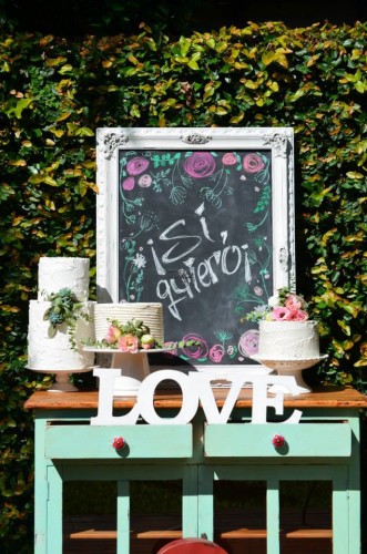 Rustic & Chic Chalkboard Bridal Shower tablescape