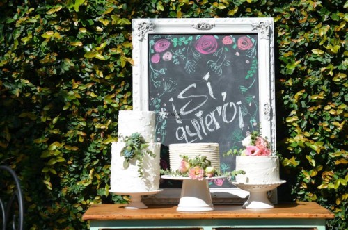 Rustic & Chic Chalkboard Bridal Shower tablescape idea