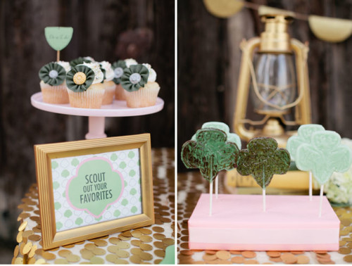 Girl Scout Bridal Shower cupcakes and treats