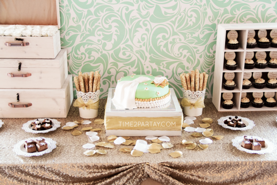 A Mint to Be Bridal Shower dessert table