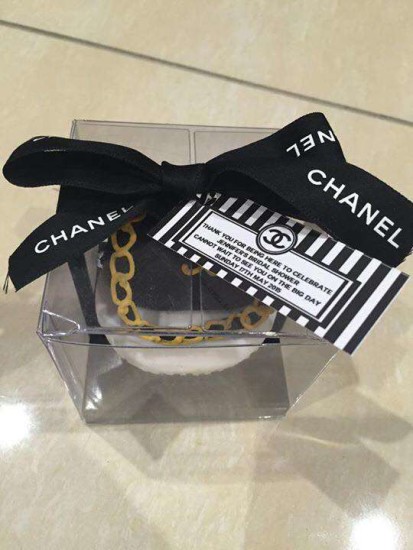 Chanel Inspired Bridal Shower favors in chanel labels