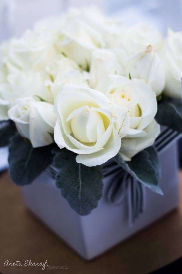 chanel inspired white flowers for decoration