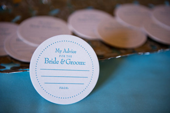 Blue Inspired Bridal Shower advice cards