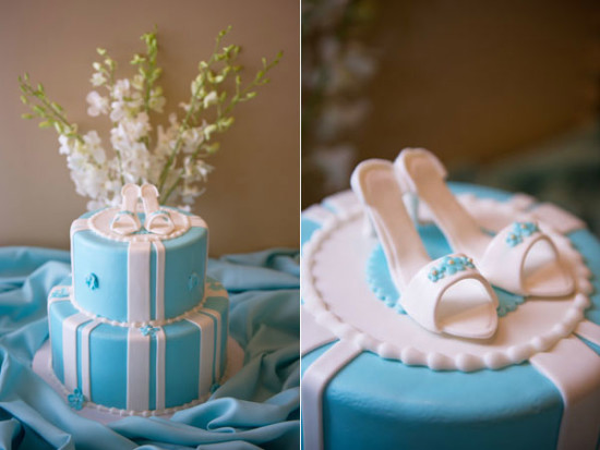 Blue Inspired Bridal Shower cake, something blue theme