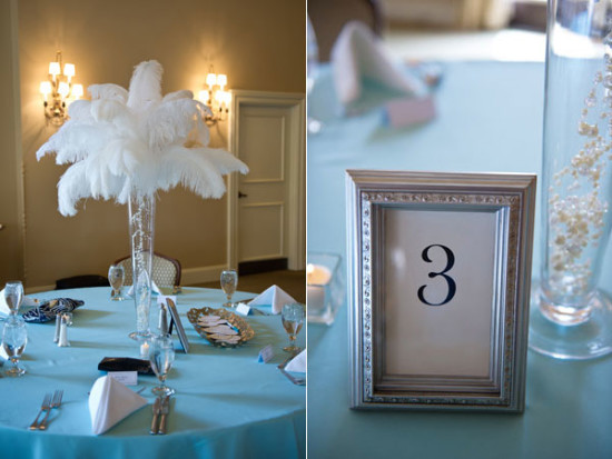 Blue Inspired Bridal Shower guest tables