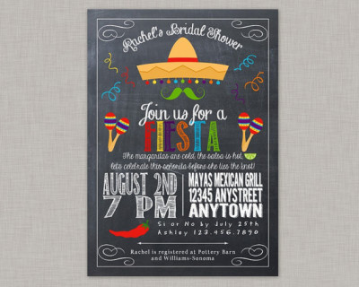 Fiesta Bridal Shower Invitation, Fiesta Invitation, Cinco de Mayo, Printable