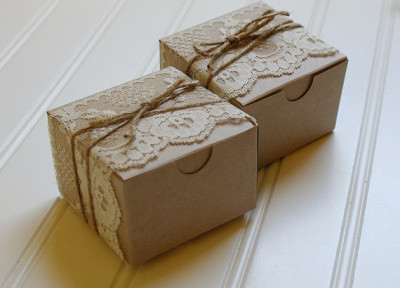 Lace and Twine Kraft Paper Boxes