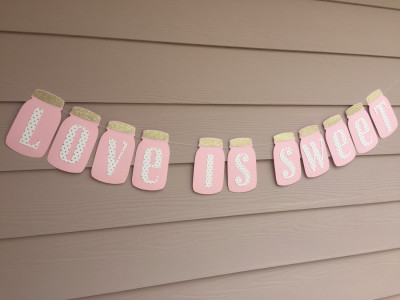 Love is sweet mason jar bridal shower engagement wedding banner