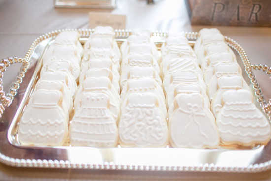Parisian Bridal Shower cookies in white