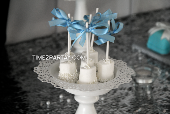 Tiffany Inspired Bridal Shower dessert table treats