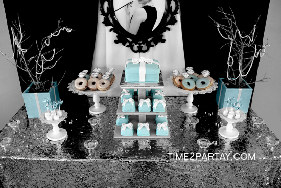 Tiffany Inspired Bridal Shower dessert tablescape