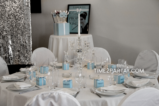 Tiffany Inspired Bridal Shower guest table setting