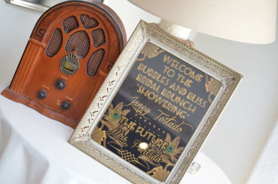 welcome sign 1920s bridal shower