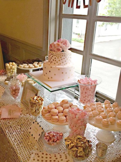 Blush, Pink, Gold, Macarons, Cupcakes, Oreos, Blush Sparkle Cake