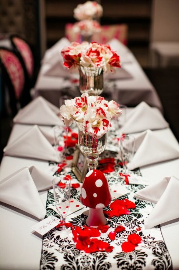 Mad Hatter Bridal Tea Party table setting