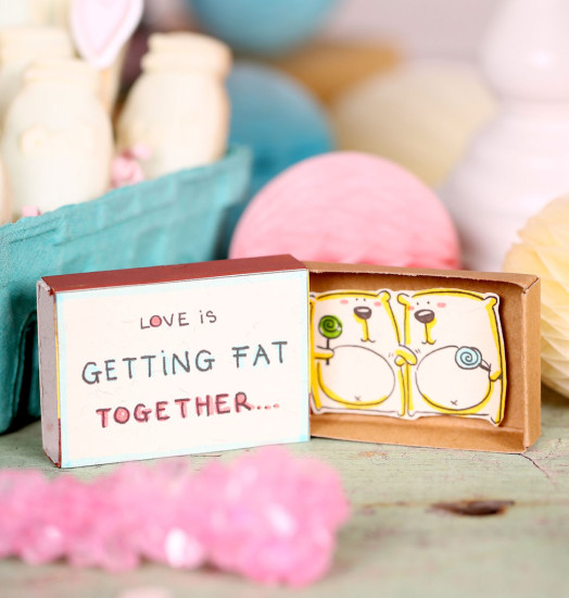 country-chic-bridal-shower-quote love is getting fat together