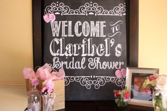 elegant-bridal-shower-welcome sign