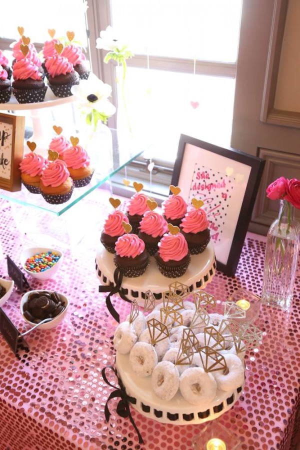Sophisticated-Kate-Spade-Inspired-Bridal-Shower-Pink-Cupcakes