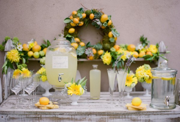 Delightfully-Citrus-Bridal-Shower-Beverage-Table